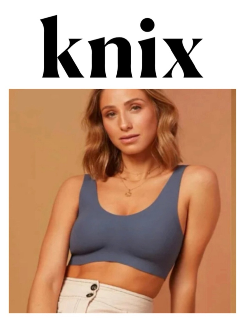 KNIX LuxeLift Pullover Bra Wireless Mesh Removable Pads Gray Sleek Stretch XS
